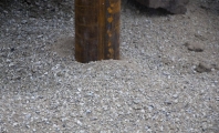 Detail vrtané horniny - strusky